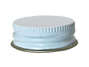 100-400 Metal White Continuous Thread Cap Pressure Sensitive (PS) Liner