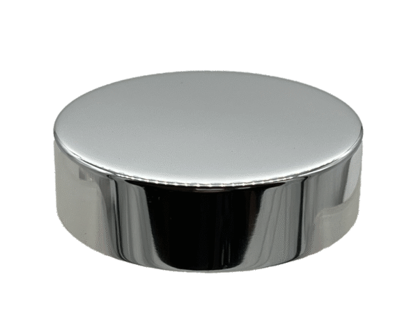 110-400 Metal Overshell Shiny Silver Continuous Thread Cap Pressure Sensitive (PS) Liner