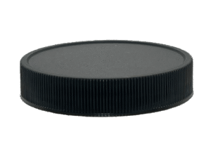 110-400 Ribbed Black Continuous Thread Cap Pressure Sensitive (PS) Liner