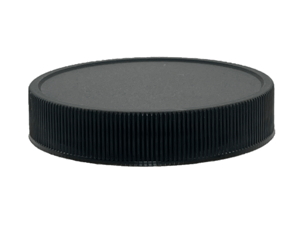 120-400 Ribbed Black Continuous Thread Cap Unlined
