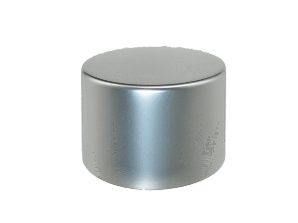 18-410 Metal Overshell Matte Silver Continuous Thread Cap Pressure Sensitive (PS) Liner