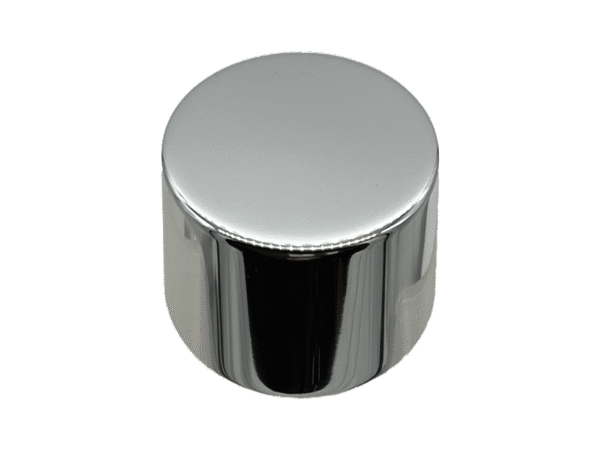 18-410 Metal Overshell Shiny Silver Continuous Thread Cap Pressure Sensitive (PS) Liner