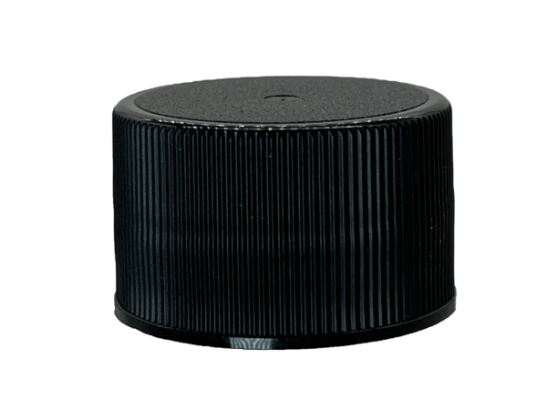 18-410 Ribbed Black Continuous Thread Cap Foam Liner
