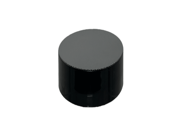 18-410 Smooth Black Continuous Thread Cap Unlined