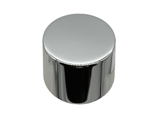 20-410 Metal Overshell Shiny Silver Continuous Thread Cap Pressure Sensitive (PS) Liner