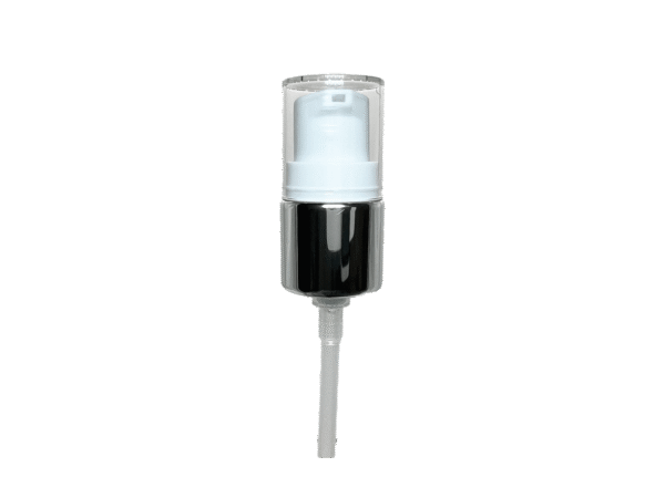 20-410 Metal Overshell Shiny Silver Cosmetic Treatment Pump