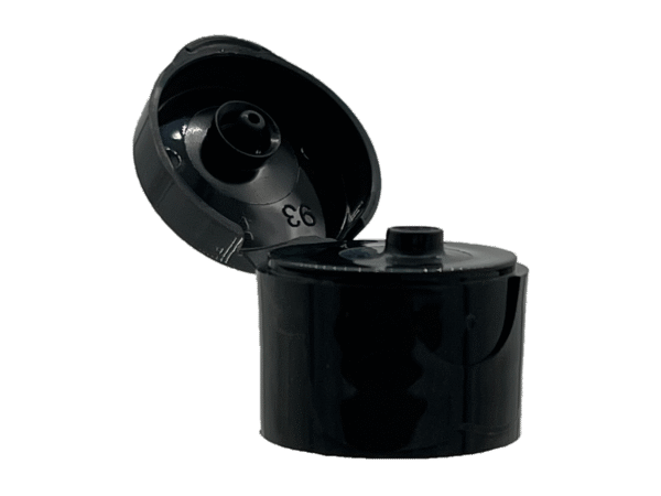 20-410 Smooth Black Flip Top Cap Pressure Sensitive (PS) Liner