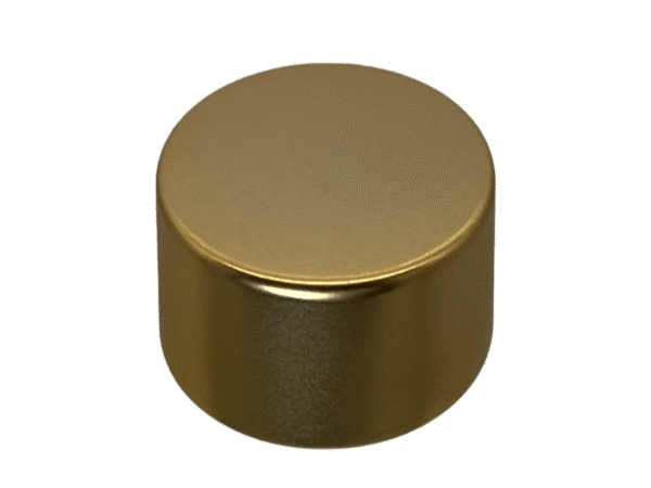 24-410 Metal Overshell Matte Gold Continuous Thread Cap Pressure Sensitive (PS) Liner