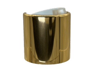 24-410 Metal Overshell Shiny Gold Disc Cap Unlined