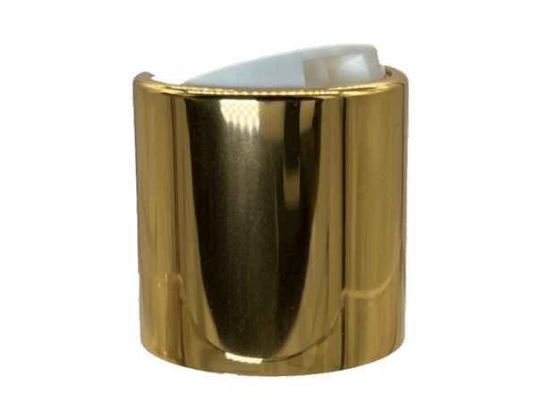 24-410 Metal Overshell Shiny Gold Disc Cap Unlined