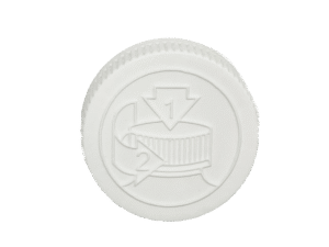 28-400 Pictorial White Child Resistant Cap Heat Induction Seal (HS) Liner