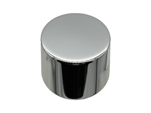 28-410 Metal Overshell Shiny Silver Continuous Thread Cap Pressure Sensitive (PS) Liner