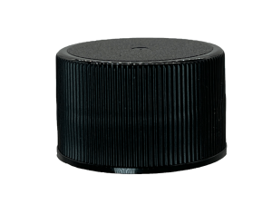 28-410 Ribbed Black Continuous Thread Cap Heat Induction Seal (HS) Liner