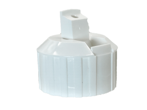 28-410 Ribbed White Spouted Cap Pressure Sensitive (PS) Liner
