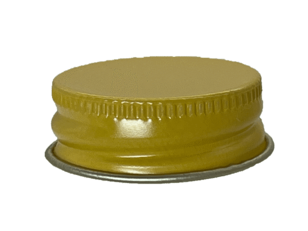 33-400 Metal Yellow Continuous Thread Cap Pressure Sensitive (PS) Liner