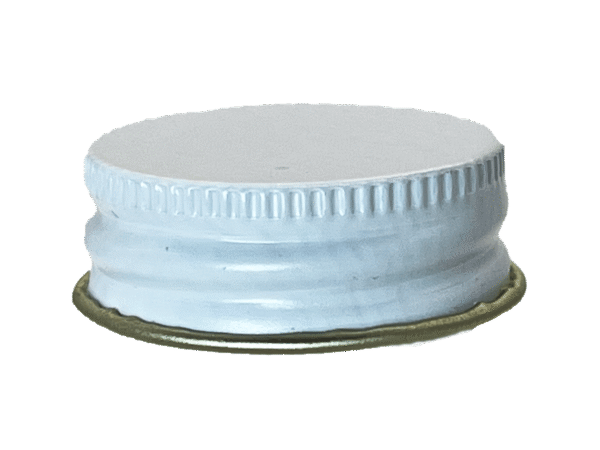 45-400 Metal White Continuous Thread Cap Pressure Sensitive (PS) Liner