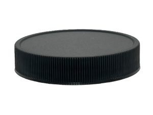 45-400 Ribbed Black Continuous Thread Cap Unlined