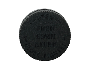70-400 PDT Text Black Child Resistant Cap Foam Liner