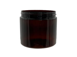 8 oz 89-400 Amber PET Single Wall Jar