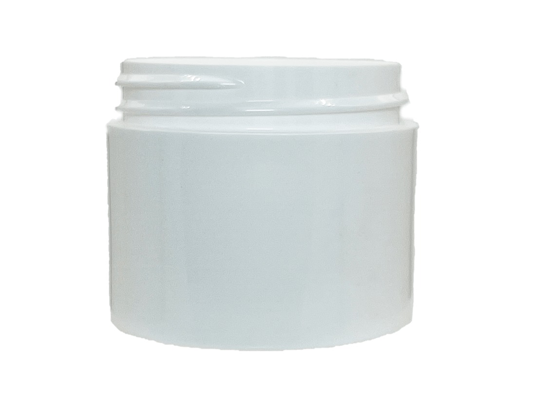 8 oz 89-400 White PP Double Wall Straight Base Jar