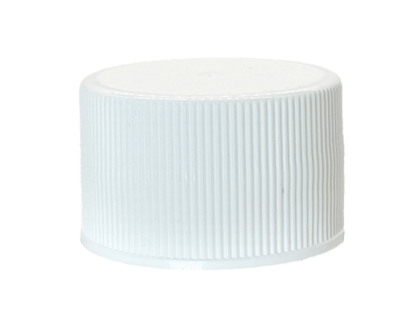 18-410 Ribbed White Continuous Thread Cap Unlined