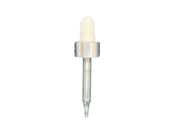 24-410 Metal Overshell Shiny Silver Dropper